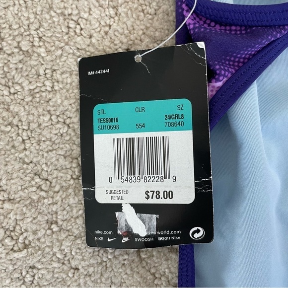 NWT Nike Girls Swimsuit Size 8 - Picture 3 of 5